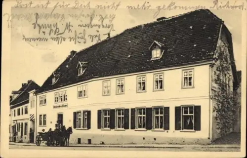 Ak Gernrode Quedlinburg im Harz, Blick auf Gasthaus Deutsches Haus, Kutsche