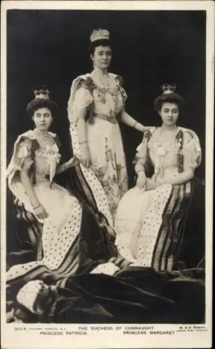 Ak Duchess of Connaught, Princess Patricia, Princess Margaret, Adel Großbritannien