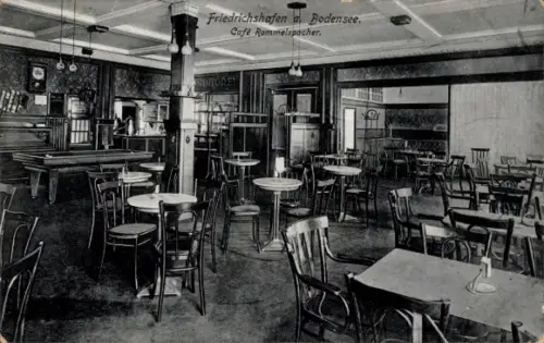 Ak Friedrichshafen am Bodensee, Café Rommelspacher, Innenansicht
