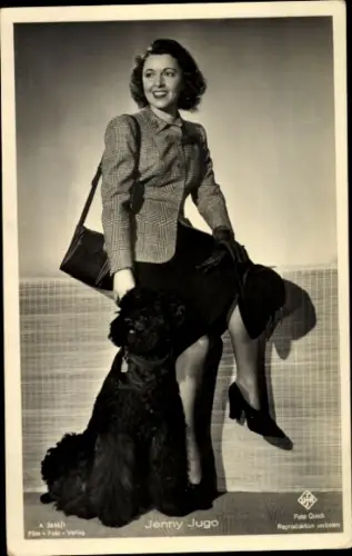 Ak Schauspielerin Jenny Jugo, Portrait, Hund