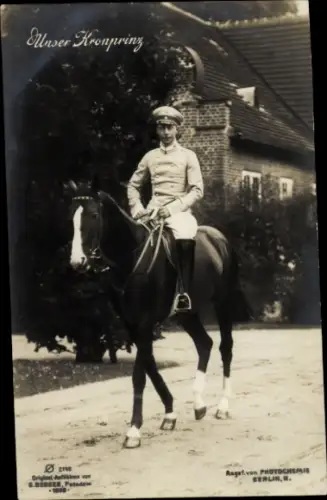 Ak Kronprinz Wilhelm von Preußen, Pferd, PH 2148