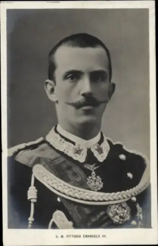 Ak König Vittorio Emanuele III., Portrait
