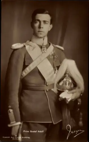 Ak Prinz Gustav Adolf von Schweden, Portrait