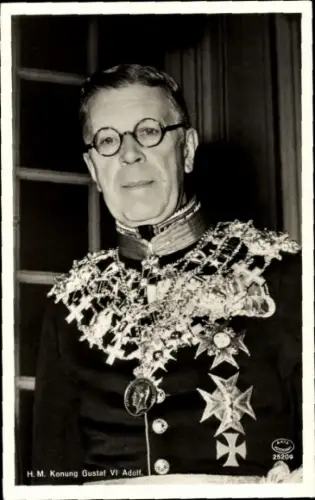 Ak König Gustaf VI Adolf