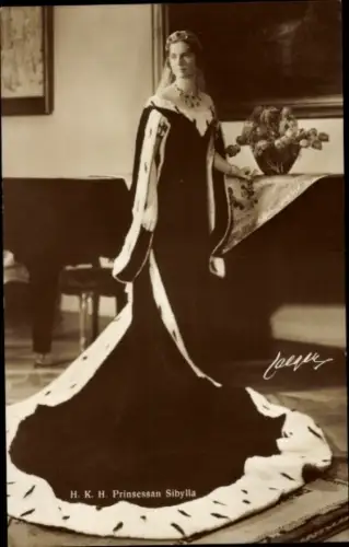 Ak Sibylla von Sachsen-Coburg und Gotha, Erbprinzessin von Schweden, Porträt