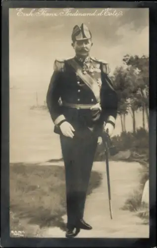 Ak Erzherzog Franz Ferdinand von Österreich-Este, Portrait in Uniform