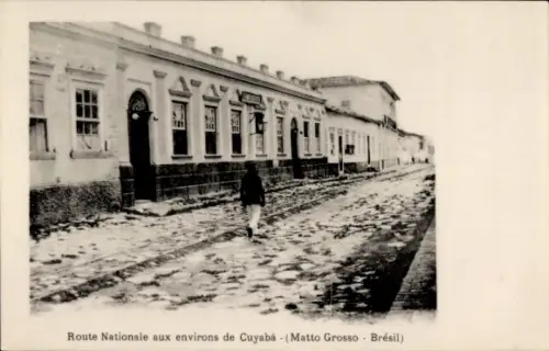 Ak Matto Grosso Brasilien, Route Nationale aux environs de Cuyaba