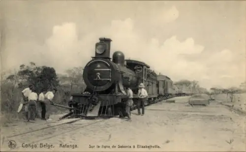 Ak Katanga Belgisch Kongo DR Kongo Zaire, Eisenbahnstrecke Sakania - Elisabethville