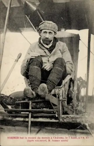 Ak Flugpionier, Pilot Sommer bricht den Weltrekord in Châlons am 7. August