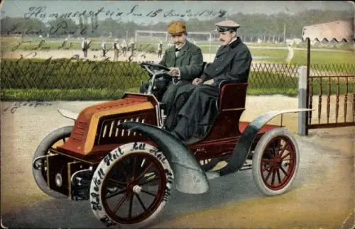 Ak Auto, Automobil, Zwei Männer, Lenkrad