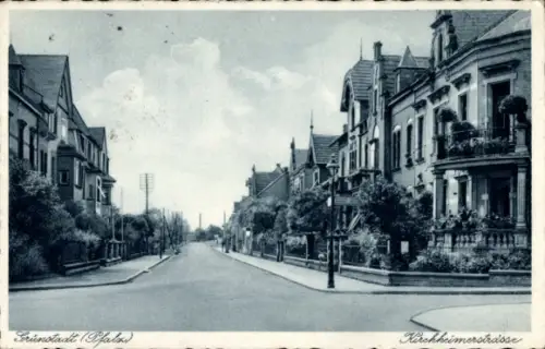 Ak Grünstadt in der Pfalz, Straßenpartie