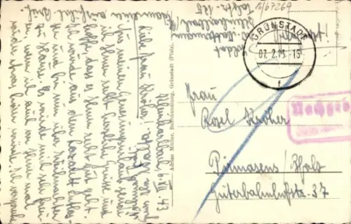 Ak Grünstadt in der Pfalz, Straßenpartie