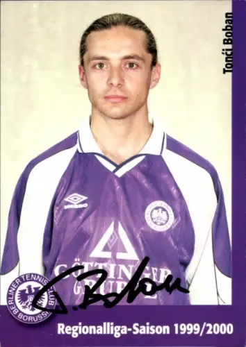 Autogrammkarte Fußballer Tonci Boban, Tennis Borussia Berlin, Autogramm