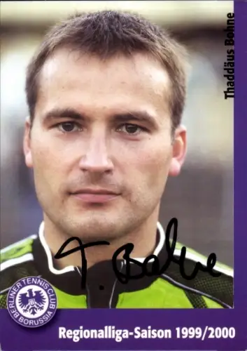 Autogrammkarte Fußballer Thaddäus Bohne, Tennis Borussia Berlin, Autogramm