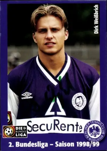 Autogrammkarte Fußballer Dirk Weißbrich, Tennis Borussia Berlin, Autogramm