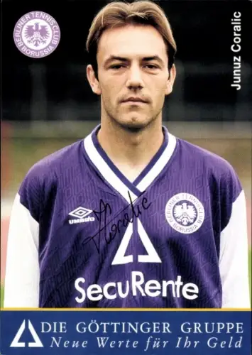 Autogrammkarte Fußballer Junuz Coralic, Tennis Borussia Berlin, Autogramm