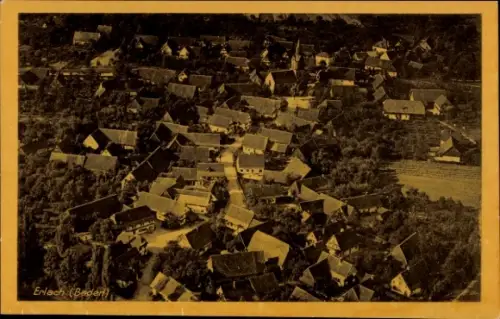 Ak Erlach Großerlach in Württemberg, Luftaufnahme von  viele Dächer, Gasthaus zur Linde, 1942