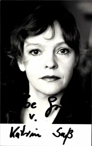 Ak Schauspielerin Katrin Saß, Portrait, Autogramm