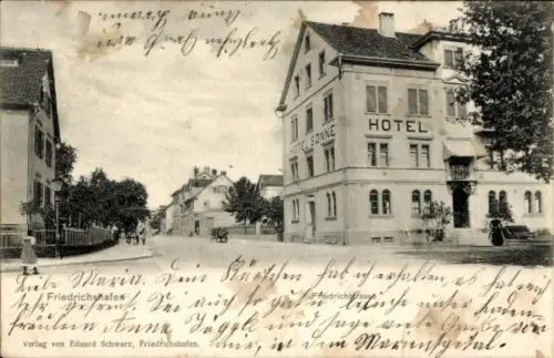 Ak Friedrichshafen am Bodensee, Friedrichstraße, Hotel Sonne
