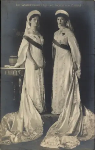Ak Großfürstinnen Olga und Tatjana Nikolajewna Romanowa von Russland, Töchter von Zar Nikolaus II