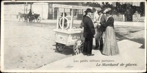 Ak Paris, Les petits metiers parisiens, le marchand de glaces, Eisverkäufer