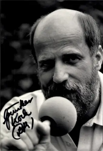 Autogrammkarte Moderator Günther Koch, Portrait, Autogramm