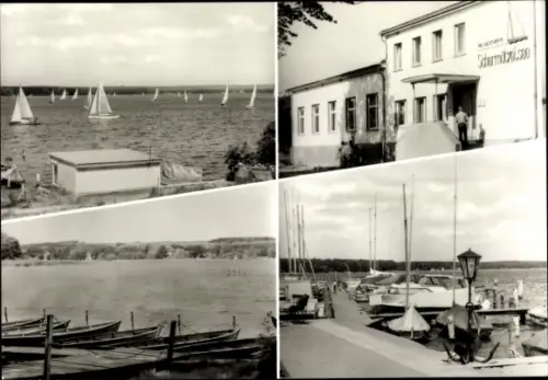 Ak Diensdorf Radlow am Scharmützelsee, Segelpartie, Anleger