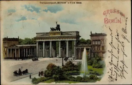 Halt gegen das Licht Litho Berlin Mitte, Brandenburger Tor, Meteor