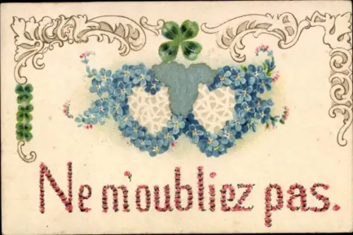 Material Ak Blumen, Vergissmeinnicht, Glücksklee, Kitsch