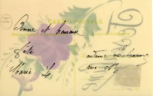 Zelluloid Ak Kitsch, Blumen, Vorname Josephine