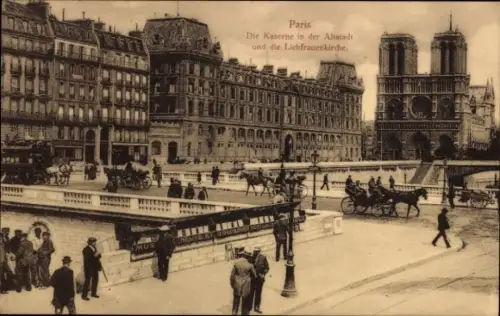 Ak Paris, Kaserne in der Altstadt, Liebfrauenkirche