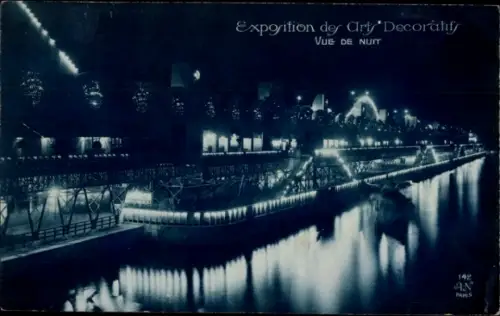 CPA Paris, Exposition des Arts Decoratifs, Vue de Nuit