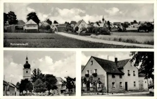 Ak Konnersreuth in der Oberpfalz, Gesamtansicht, Kirche, Geburtshaus der Therese Neumann