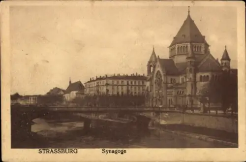 Judaika Ak Straßburg Elsass Bas Rhin, Synagoge