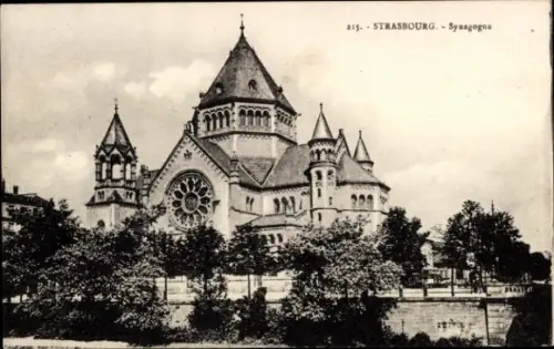 Ak Strasbourg Straßburg Elsass Bas Rhin, Temple Israélite