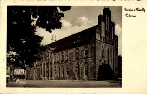 Ak Parchim in Mecklenburg, Rathaus