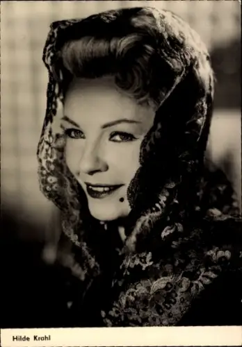 Ak Schauspielerin Hilde Krahl, Portrait, Spitzenschleier