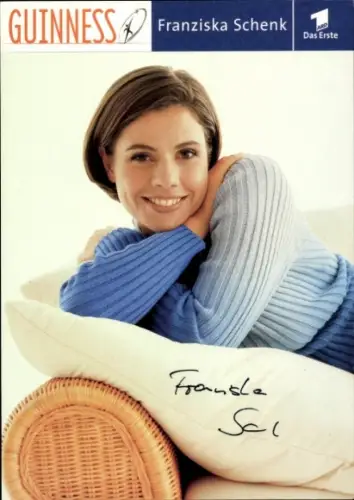 Autogrammkarte Moderatorin Franziska Schenk, Portrait, Autogramm