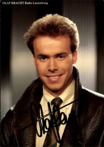 Autogrammkarte Moderator Olaf Kracht, Portrait, Autogramm