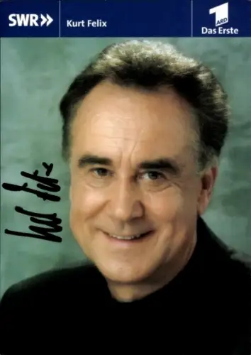 Autogrammkarte Moderator Kurt Felix, Portrait, Autogramm