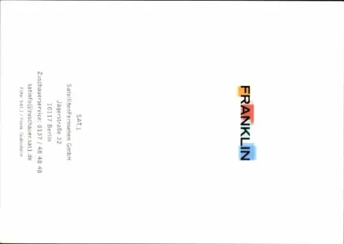 Autogrammkarte Moderator Franklin, Portrait, Autogramm