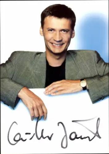 Autogrammkarte Moderator Günther Jauch, Portrait, Autogramm