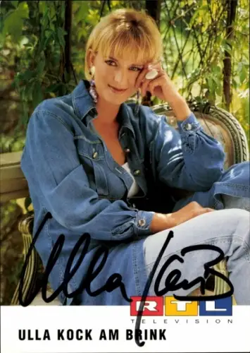 Ak Fernsehmoderatorin Ulla Kock am Brink, Autogramm, RTL