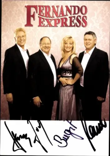 Autogrammkarte Gesangsquartett Fernando Express, Portrait, Autogramme