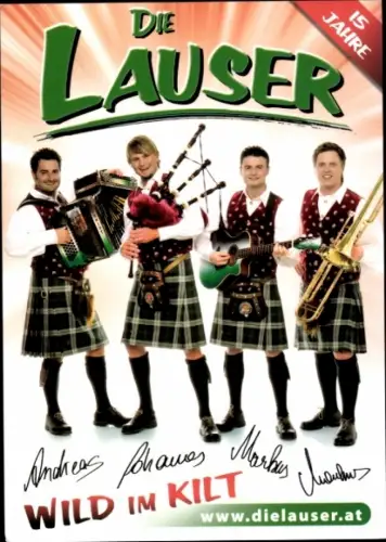 Autogrammkarte Musikgruppe Die Lauser, Portrait, Autogramme