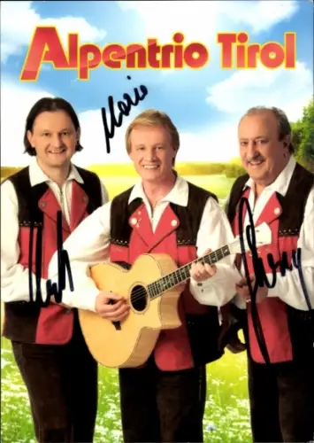 Autogrammkarte Alpentrio Tirol, Portrait, Autogramme