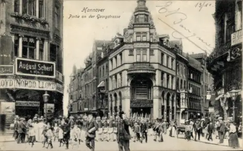 Ak Hannover in Niedersachsen, an der Georgstraße, Passanten