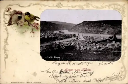 Passepartout Ak Bingen am Rhein, Gesamtansicht