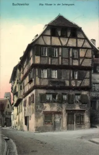 Ak Bouxwiller Buchsweiler Elsass Bas Rhin, Alte Häuser, Judengasse
