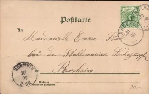 Litho Andlau Elsass Bas Rhin, Gesamtansicht, Rathaus